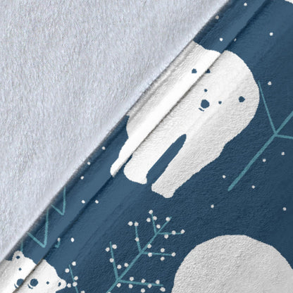 Polar Bear Pattern Print Design A01 Premium Blanket