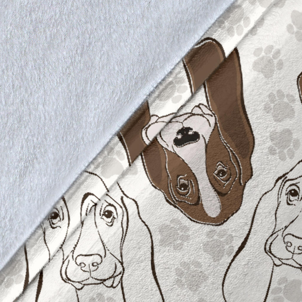 Basset Hound Pattern Print Design 01 Premium Blanket