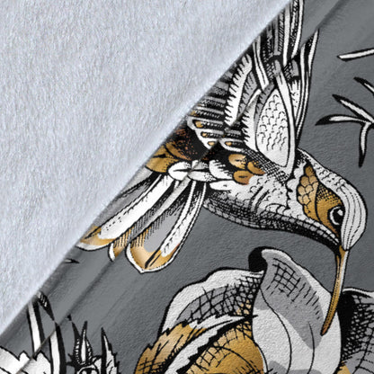 Hummingbird Pattern Print Design 02 Premium Blanket