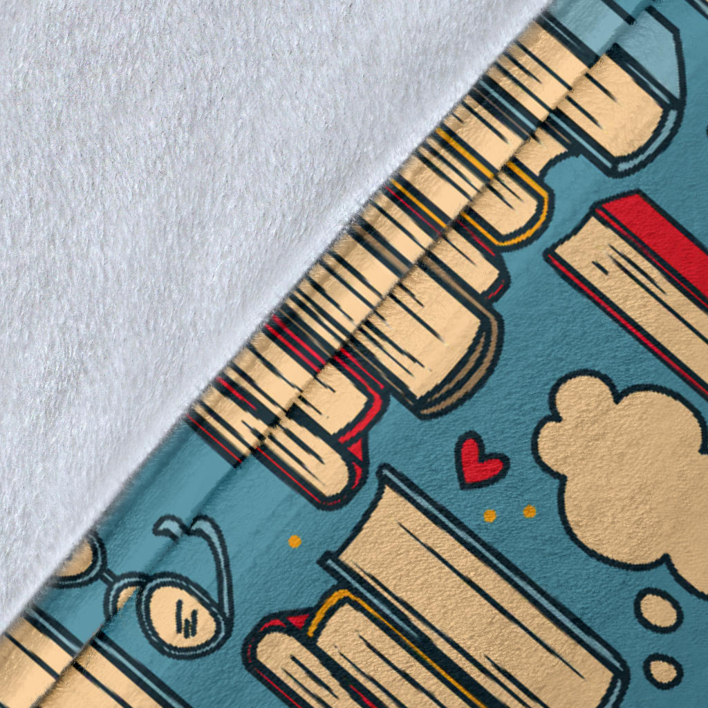 Book Pattern Print Design 03 Premium Blanket