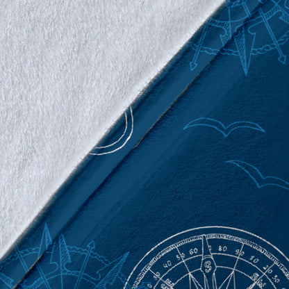 Nautical Pattern Print Design A04 Premium Blanket
