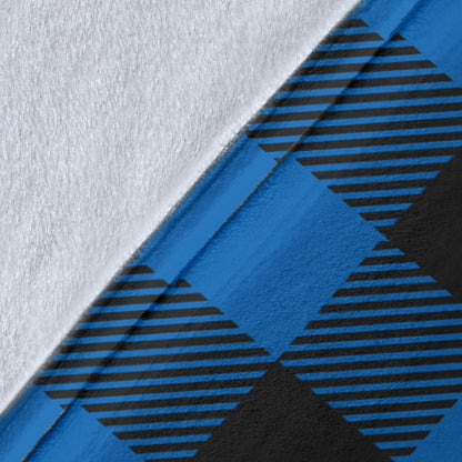 Buffalo check Blue Pattern Print Design 03 Premium Blanket