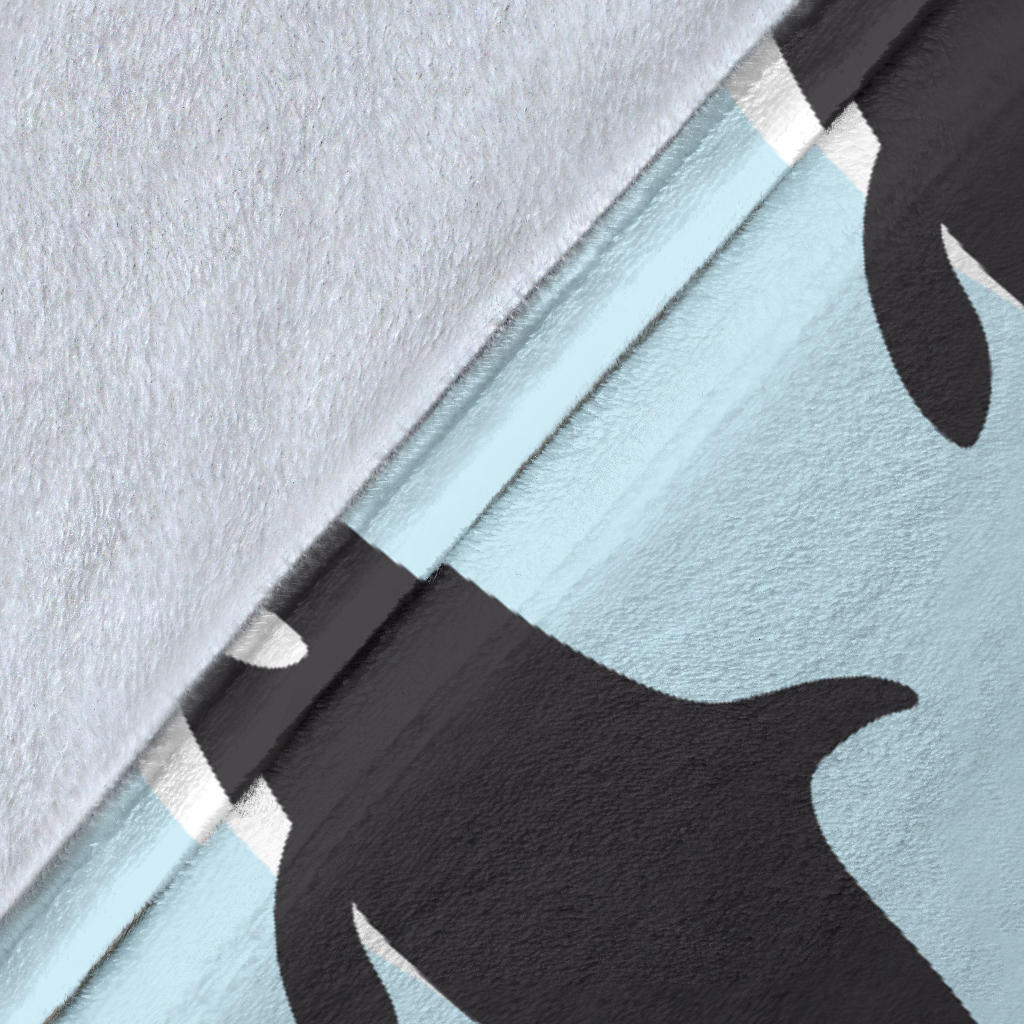 Killer Whale Pattern Print Design 01 Premium Blanket