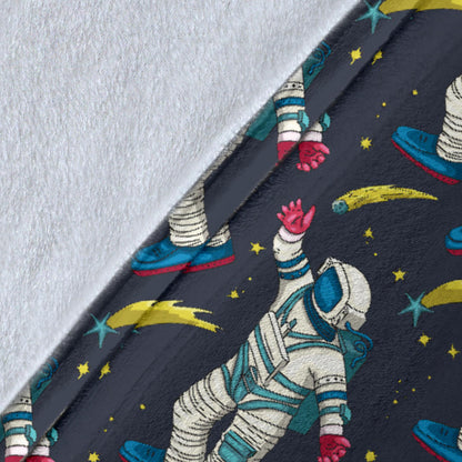 Astronaut Pattern Print Design 04 Premium Blanket