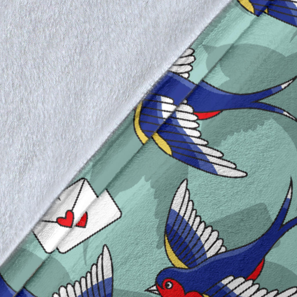 Swallow Bird Pattern Print Design 02 Premium Blanket