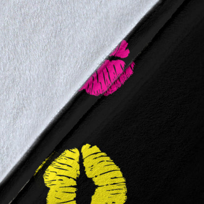 Lip Neon Color Pattern Print Design 01 Premium Blanket