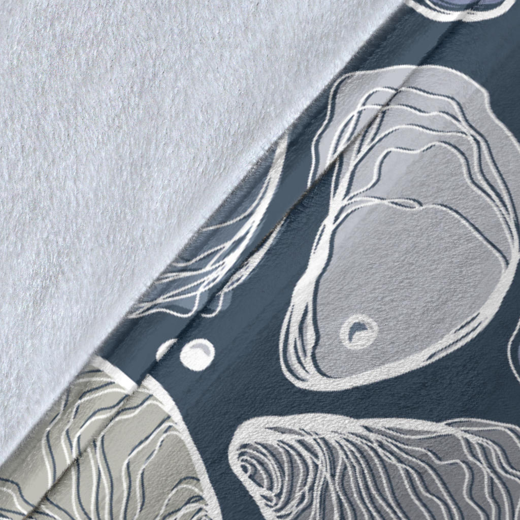 Oyster Pattern Print Design 02 Premium Blanket