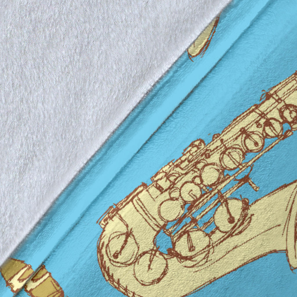 Saxophone Pattern Print Design 03 Premium Blanket