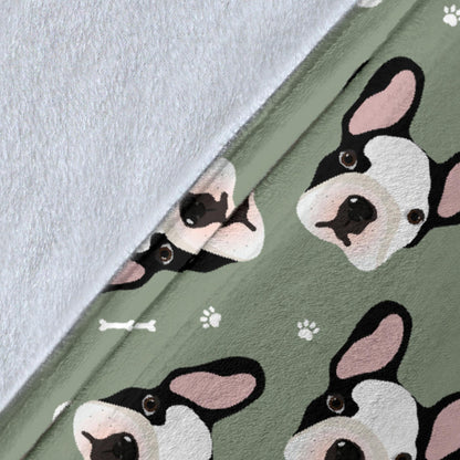 Boston Terrier Pattern Print Design 05 Premium Blanket
