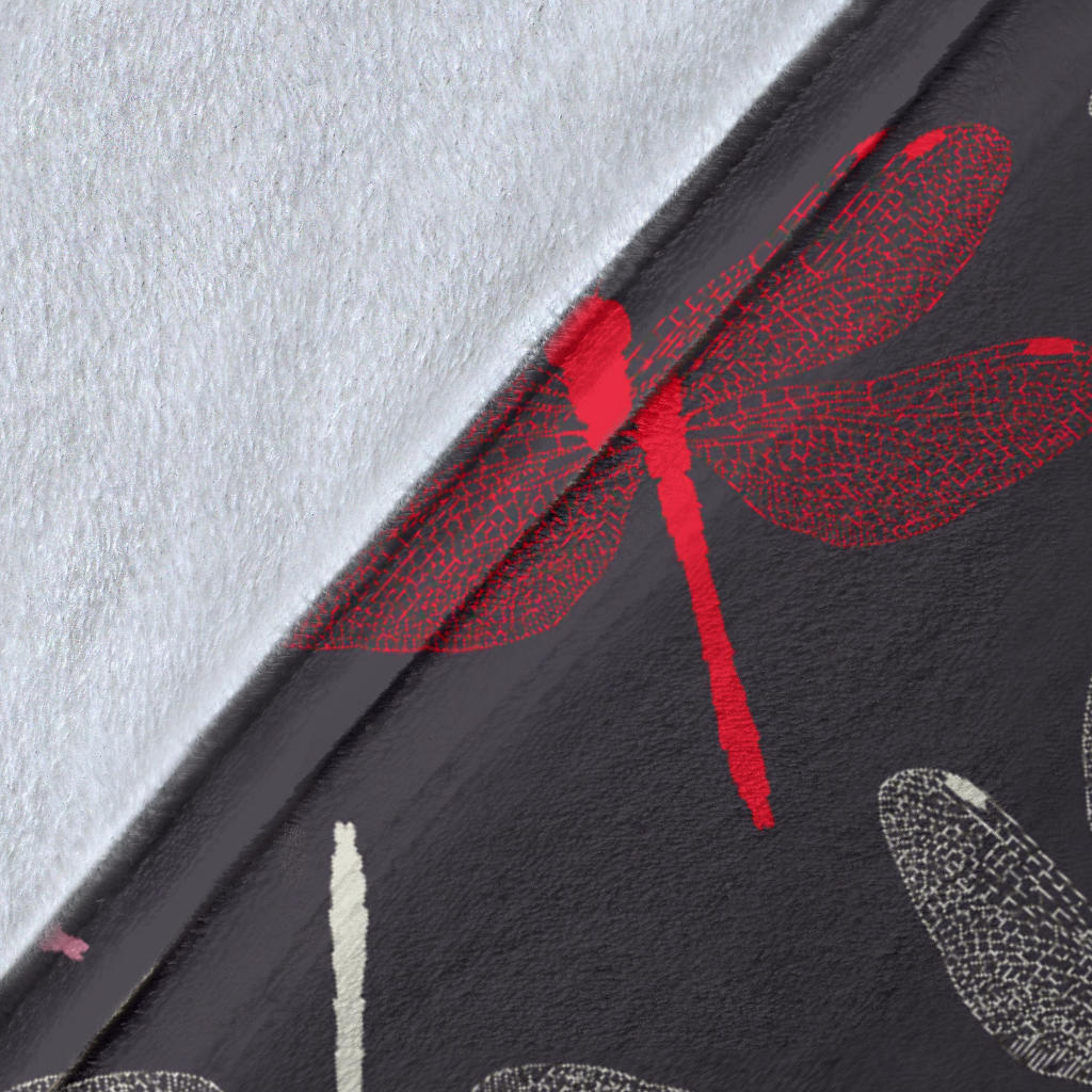 Dragonfly Pattern Print Design 01 Premium Blanket