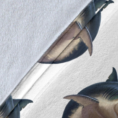 Great White Shark Pattern Print Design 03 Premium Blanket