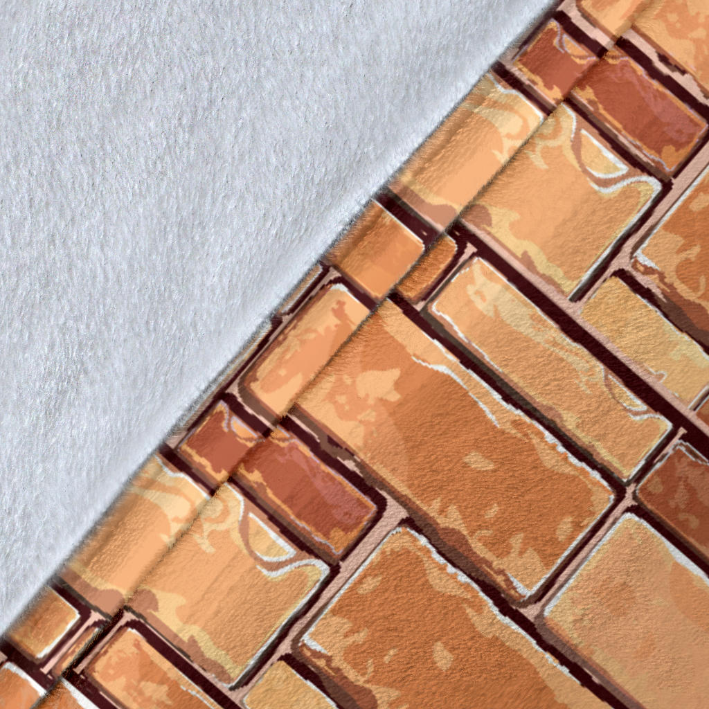 Brick Pattern Print Design 01 Premium Blanket