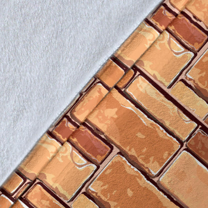 Brick Pattern Print Design 01 Premium Blanket