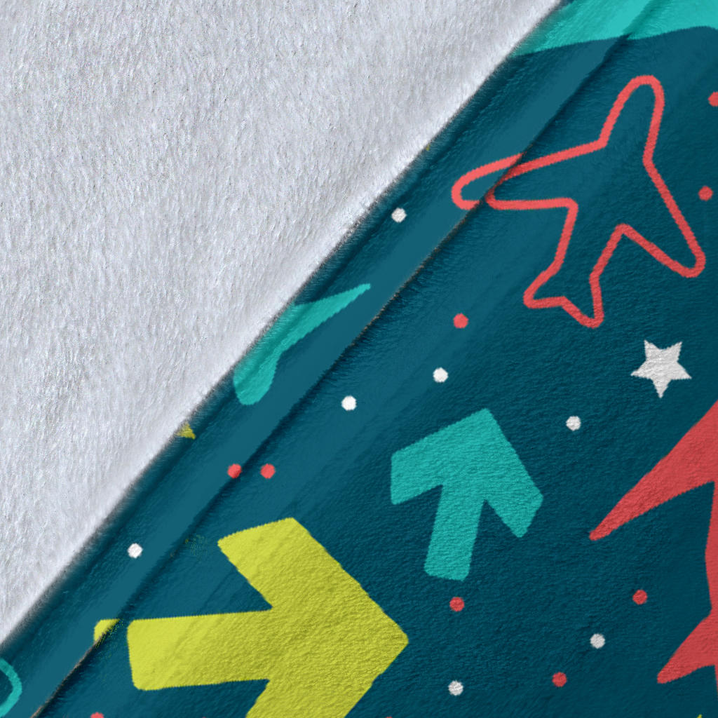 Airplane Pattern Print Design 05 Premium Blanket