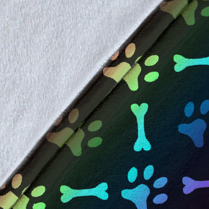 Paw Rainbow Pattern Print Design A01 Premium Blanket