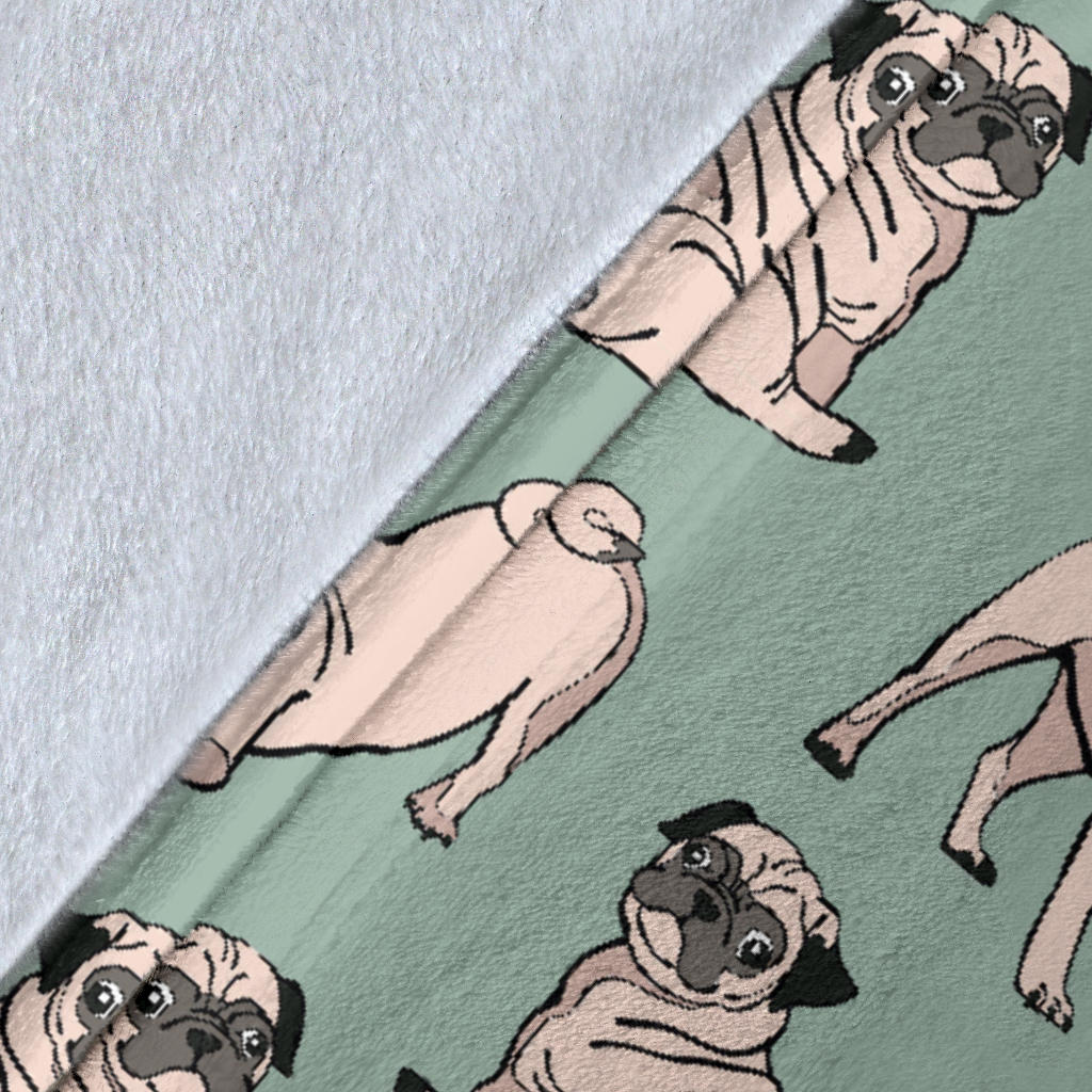 Pug Pattern Print Design A01 Premium Blanket