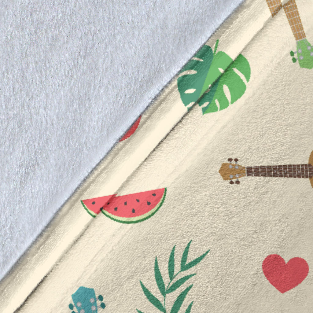 Ukulele Pattern Print Design 01 Premium Blanket