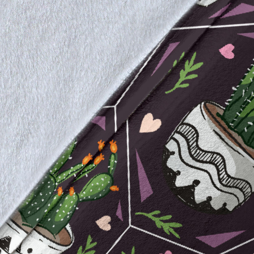 Cactus Pattern Print Design 03 Premium Blanket