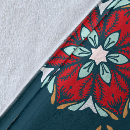 Poinsettia Pattern Print Design A03 Premium Blanket