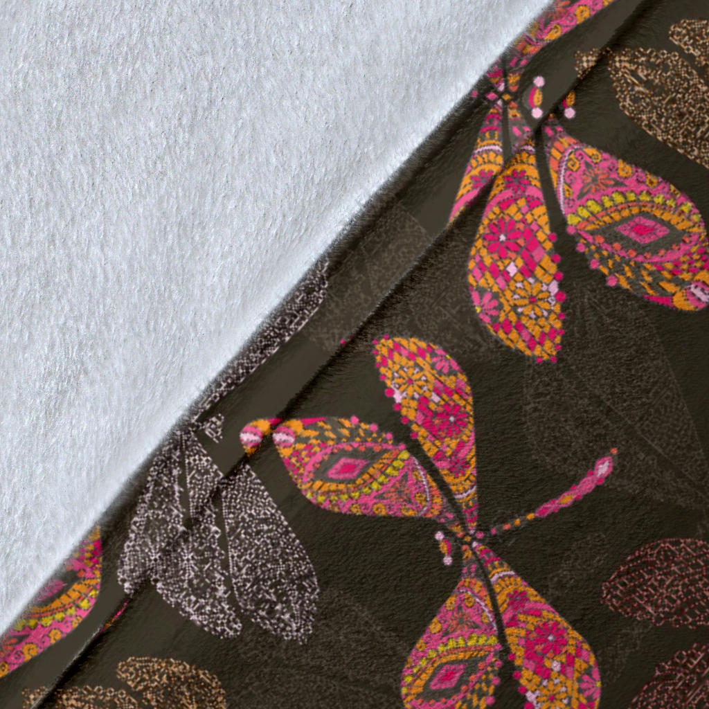 Dragonfly Pattern Print Design 02 Premium Blanket