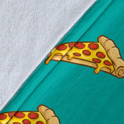 Pizza Pattern Print Design A03 Premium Blanket