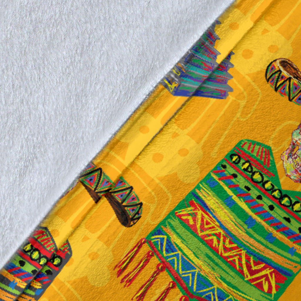 Maracas Mexican Style Pattern Print Design 02 Premium Blanket