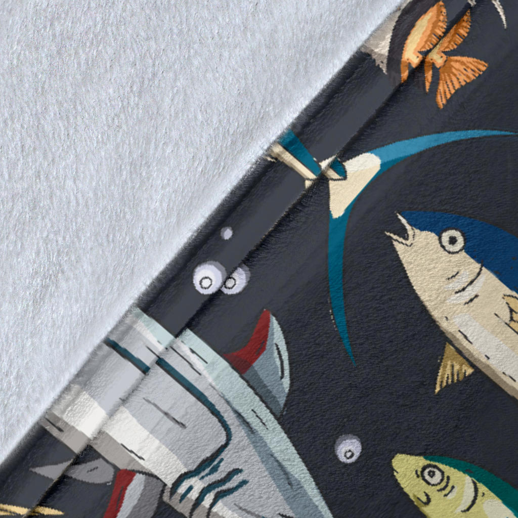 Swordfish Pattern Print Design 04 Premium Blanket