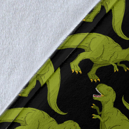T Rex Pattern Print Design A02 Premium Blanket
