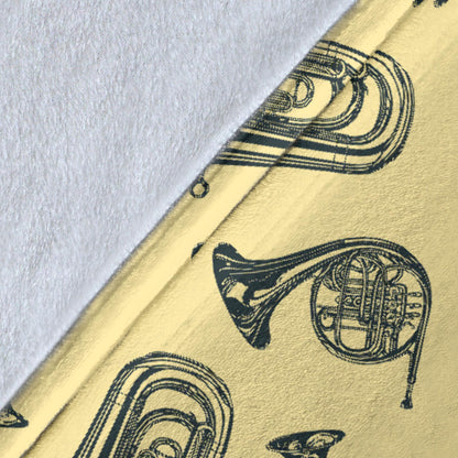 Tuba Pattern Print Design 01 Premium Blanket
