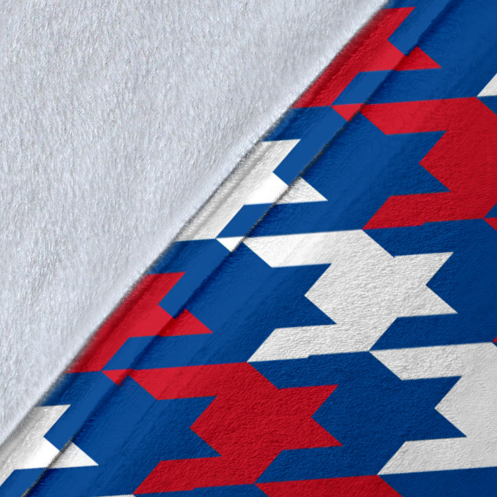 Patriotic Houndstooth Pattern Print Design A02 Premium Blanket