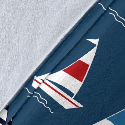 Sailing Ships Pattern Print Design A04 Premium Blanket