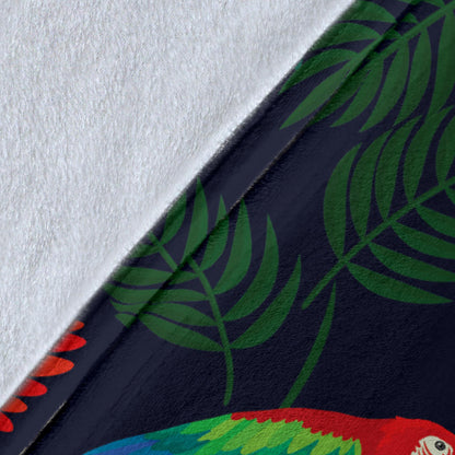 Macaw Pattern Print Design 02 Premium Blanket