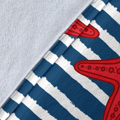 Starfish Red Pattern Print Design 02 Premium Blanket