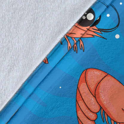 Prawn Cute Pattern Print Design 03 Premium Blanket
