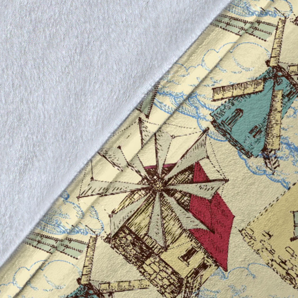 Windmill Pattern Print Design 01 Premium Blanket