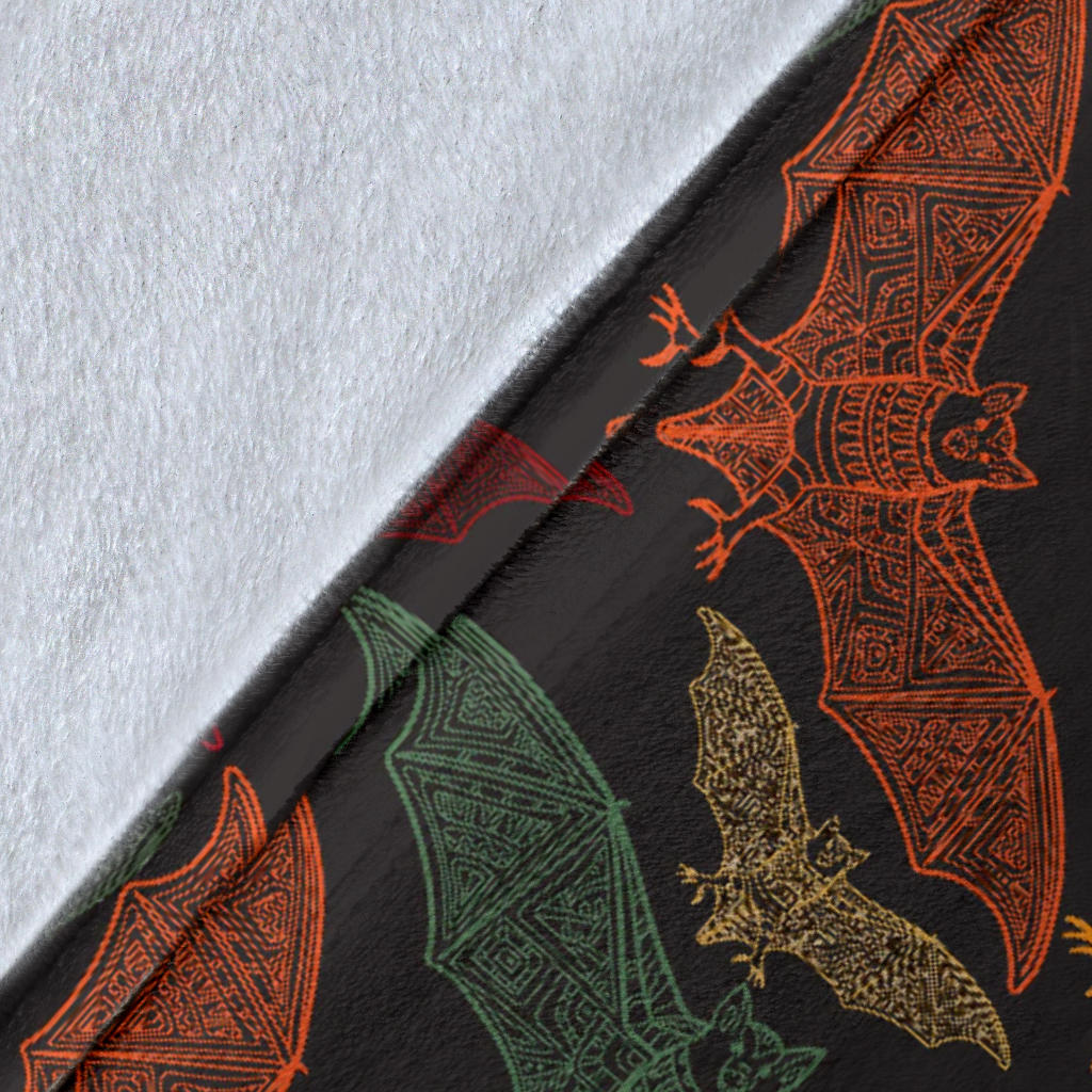 Bat Tribal Pattern Print Design 03 Premium Blanket