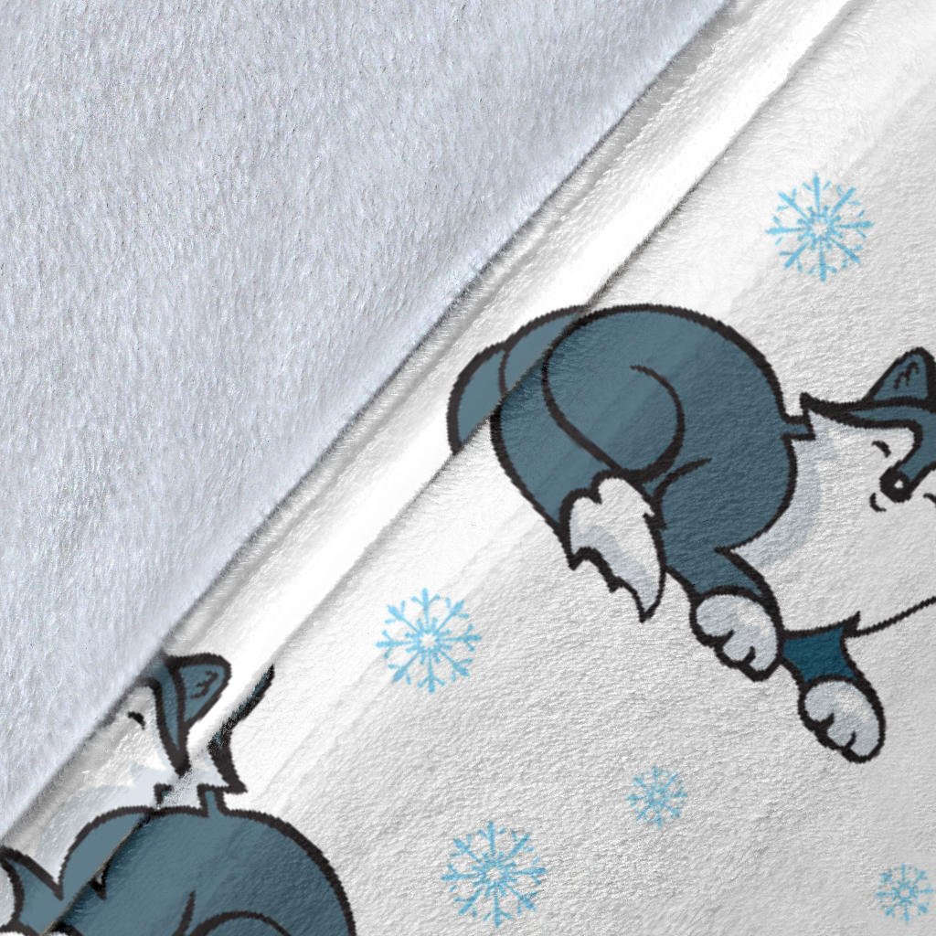 Alaskan Malamute Pattern Print Design 03 Premium Blanket