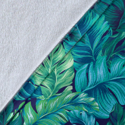 Banana Leaf Pattern Print Design 06 Premium Blanket