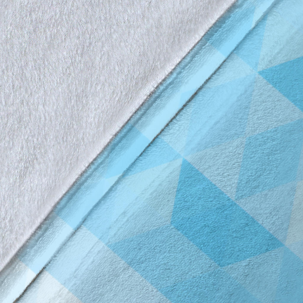Geometric Blue Pattern Print Design 01 Premium Blanket