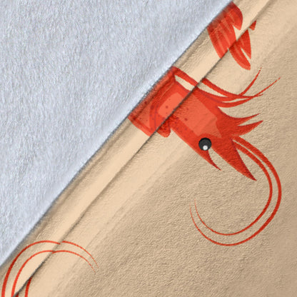 Prawn Pattern Print Design 02 Premium Blanket
