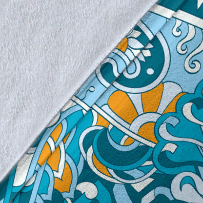 Funky Retro Pattern Print Design A03 Premium Blanket