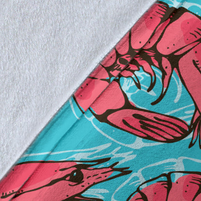 Prawn Pattern Print Design 01 Premium Blanket
