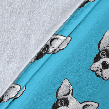 Boston Terrier Pattern Print Design 01 Premium Blanket