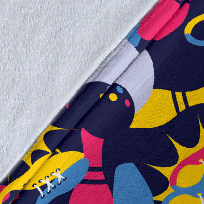 Bowling Pattern Print Design 02 Premium Blanket