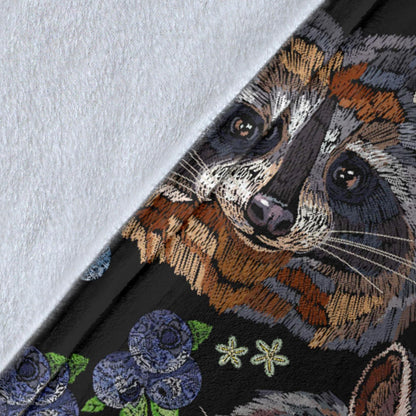 Raccoon Pattern Print Design A03 Premium Blanket
