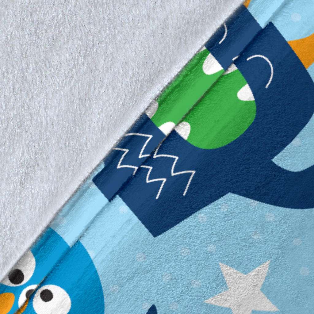 Monster Cartoon Pattern Print Design 04 Premium Blanket