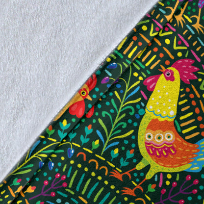 Rooster Pattern Print Design A01 Premium Blanket