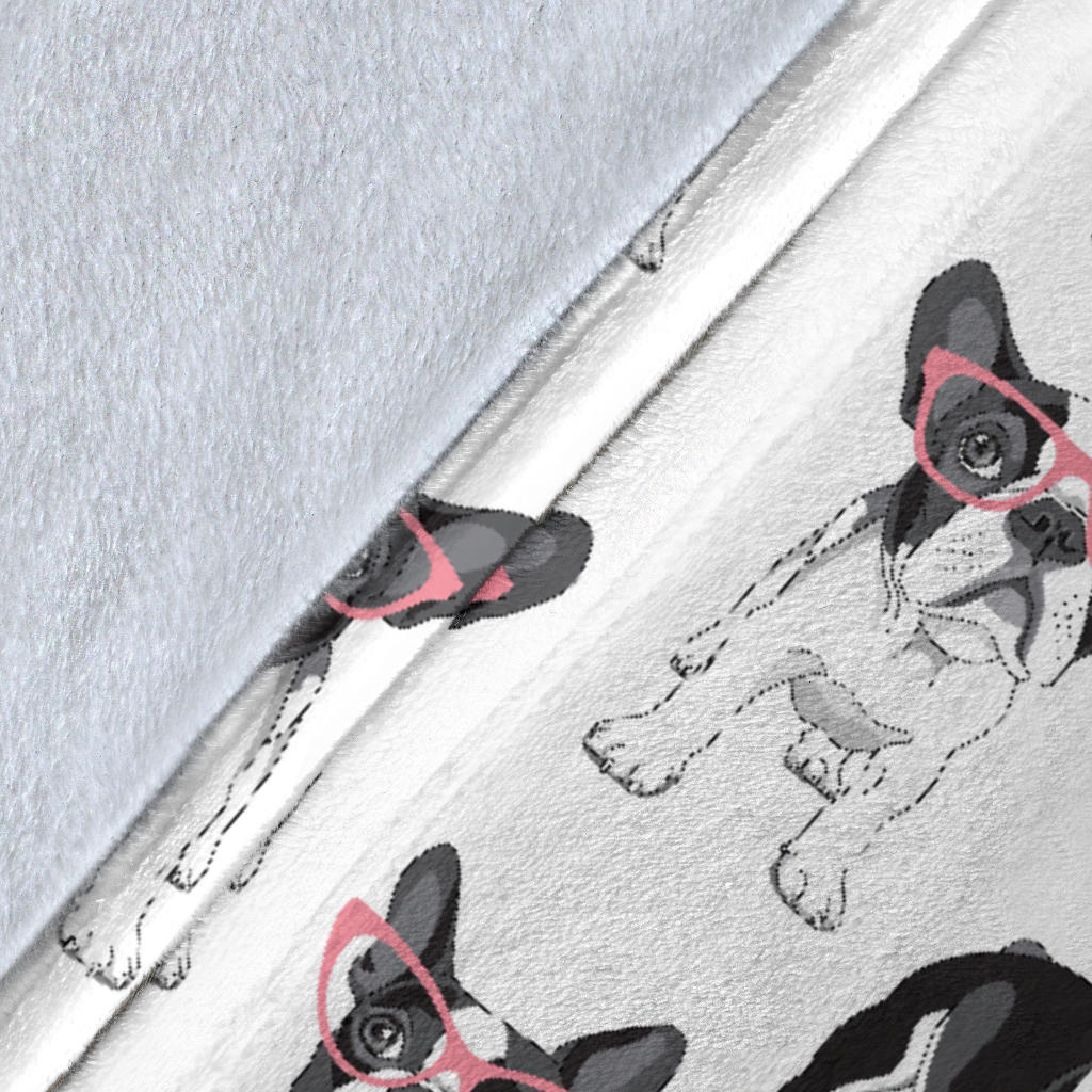 Boston Terrier Pattern Print Design 03 Premium Blanket