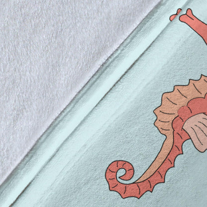 SeaHorse Pattern Print Design 01 Premium Blanket