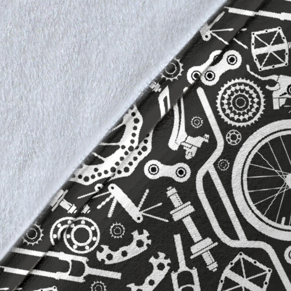 Bicycle Tools Pattern Print Design 02 Premium Blanket